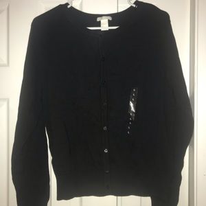 Black button up sweater
